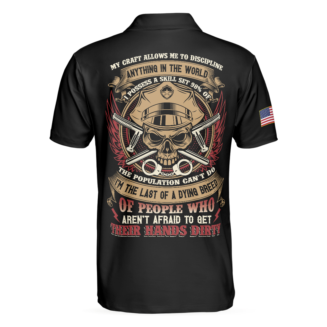 Correctional Officer My Craft Allows Me To Discipline Anything Skull Polo Shirt Ripped American Flag Polo Shirt Officer Shirt For Men - 1