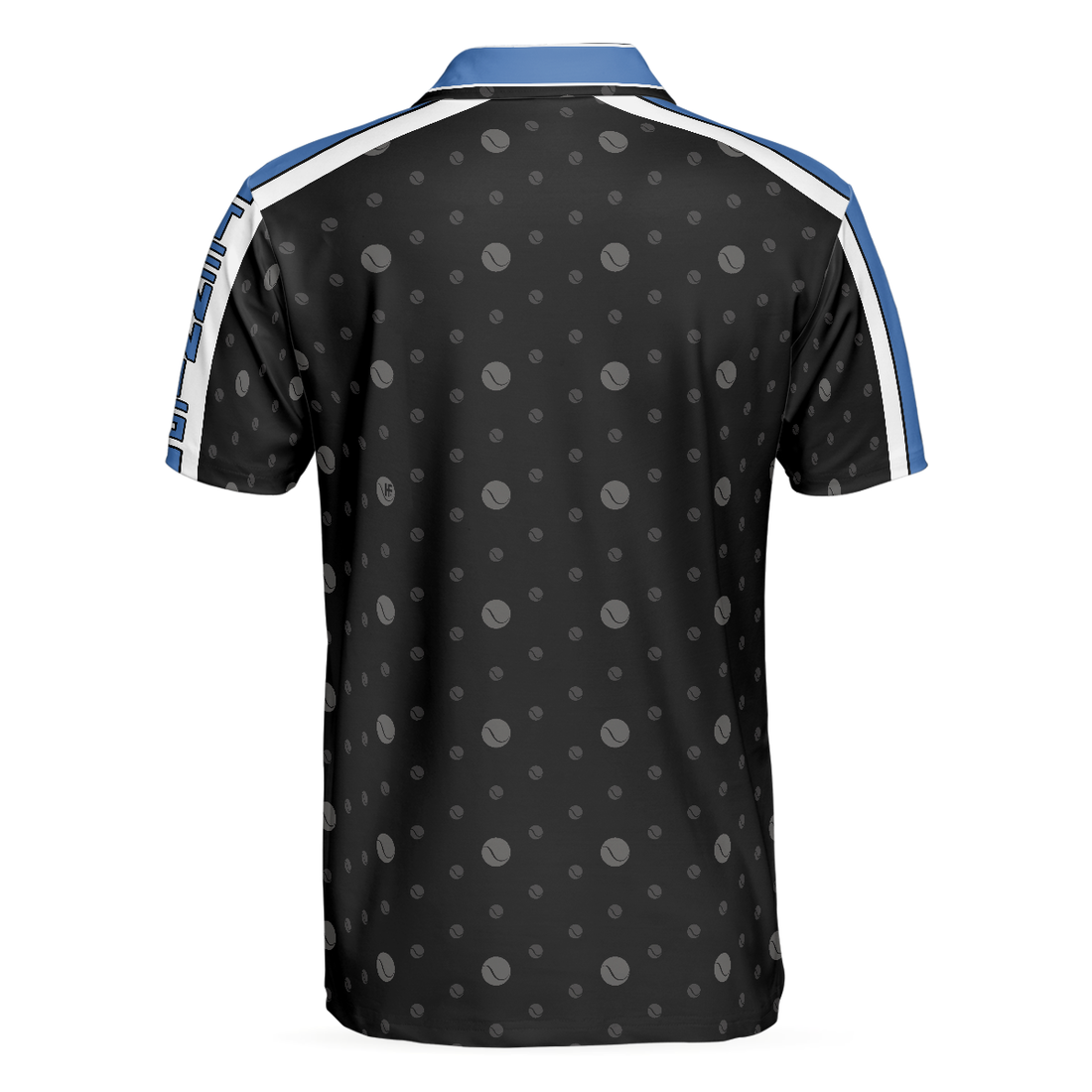 Tennis Blue Version Polo Shirt Black Dot And Tennis Ball Pattern Polo Shirt Best Tennis Shirt For Men - 1