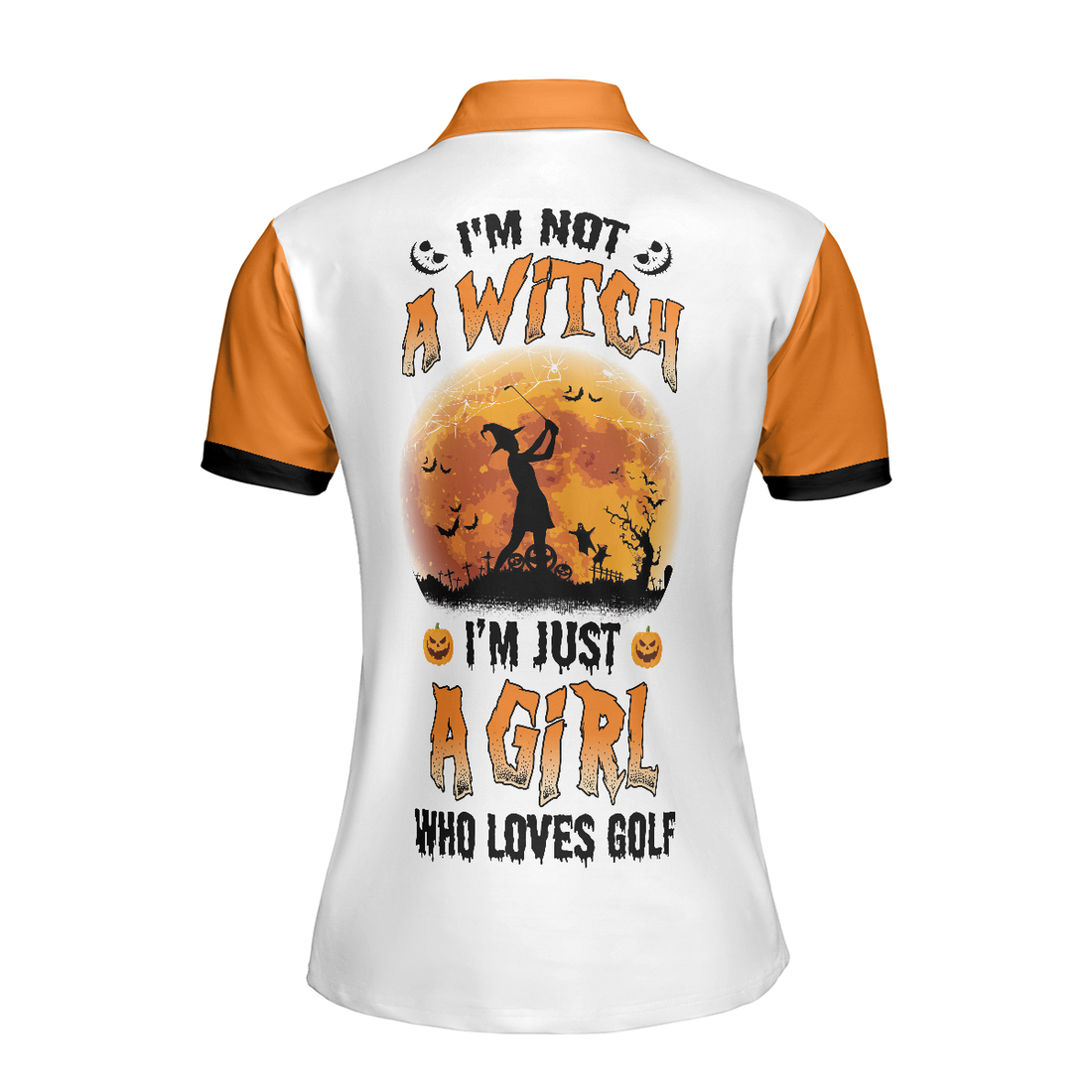 Just A Girl Who Loves Golf Not A Witch Golf Short Sleeve Women Polo Shirt Halloween Gift For Female Golfers - 1