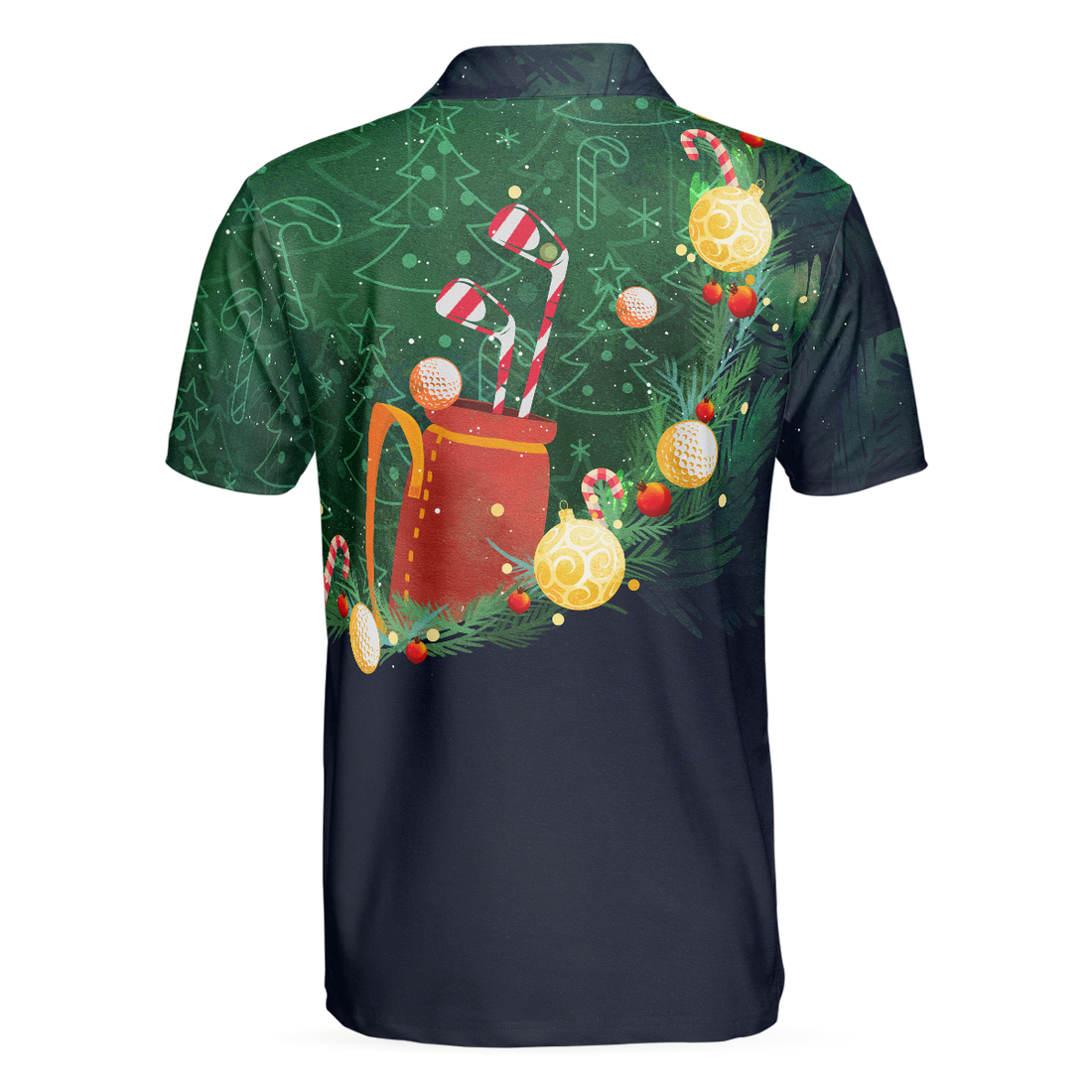 Christmas Golf Polo Shirts- Mens Golf Polo Shirts Short Sleeve- Santa Playing Golf Pattern Shirt- Christmas Shirt Idea Gift For Men - 1
