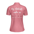 Science Pink Argyle Pattern Short Sleeve Women Polo Shirt - 2