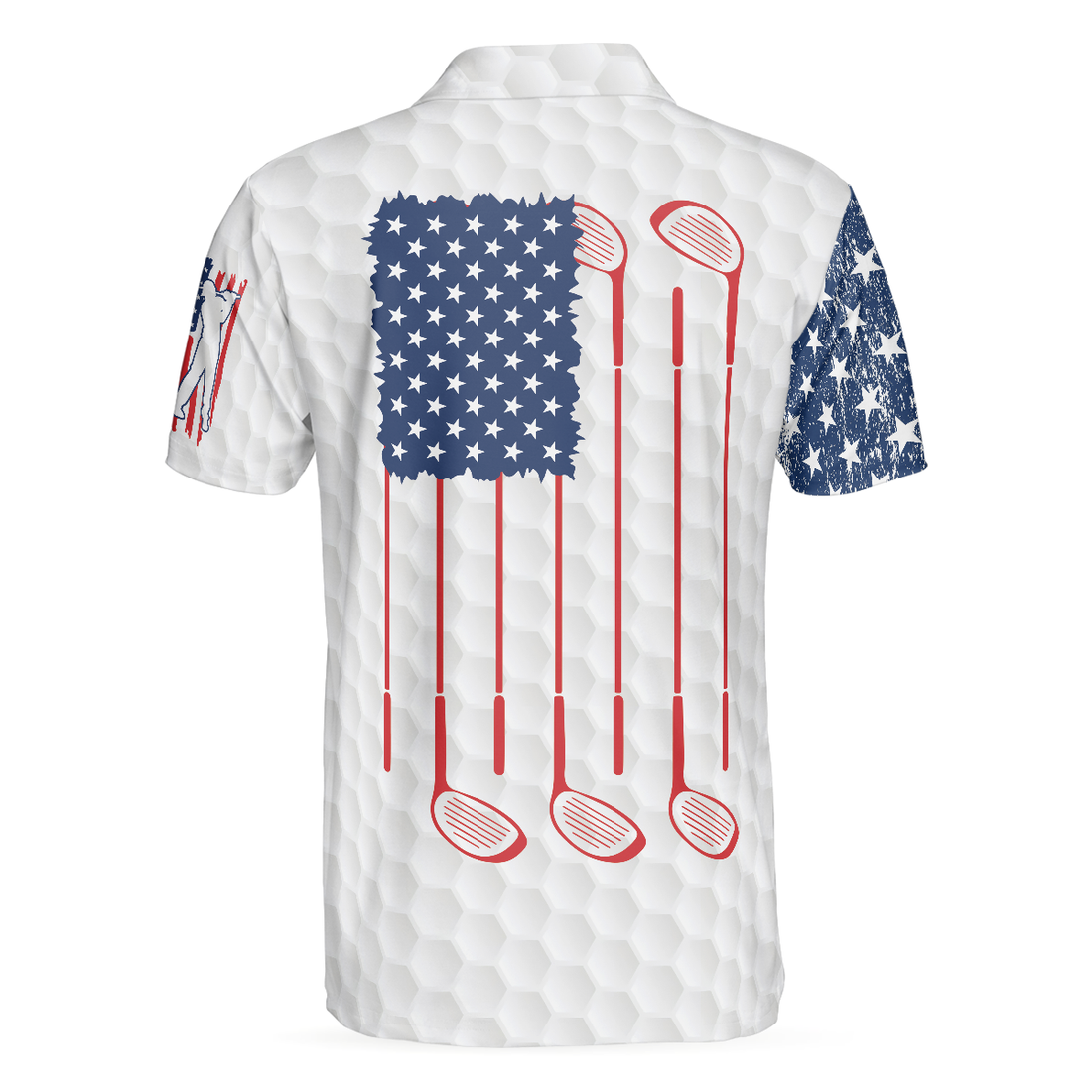 American Flag Ripped Golf Polo Shirt Simple American Golf Shirt Design Best Golf Gift Idea For American Golfers - 1