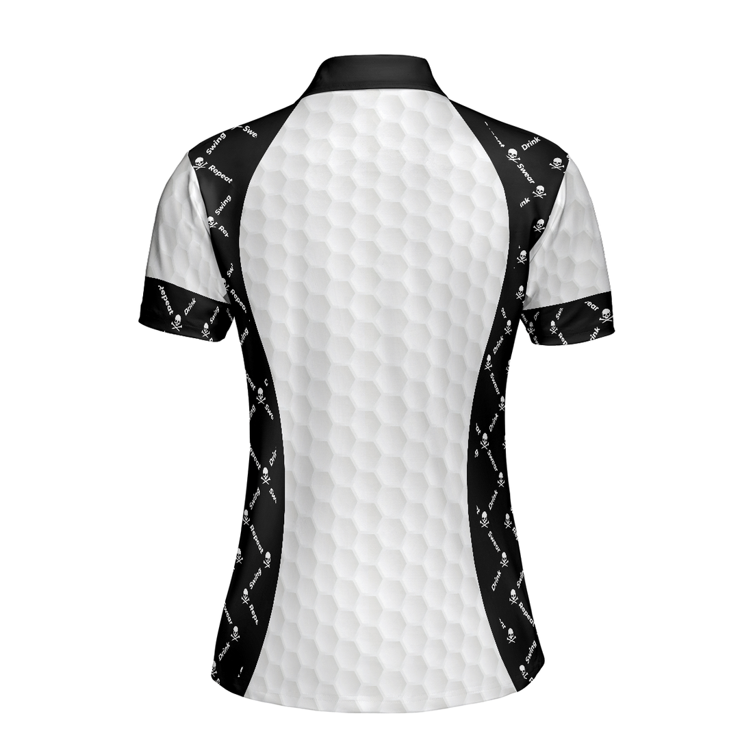 Swing Swear And Repeat With Skull Argyle Pattern Golf Short Sleeve Women Polo Shirt Basic Ladies Golfing Shirt - 1