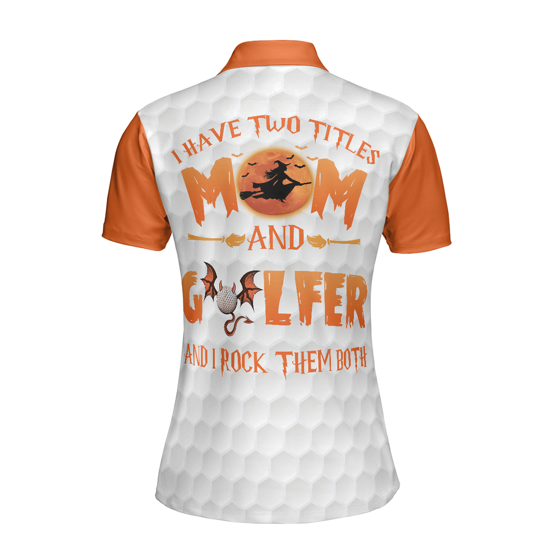 Golf I Have Two Titles Short Sleeve Women Polo Shirt Orange Leopard Golf Shirt For Ladies Gift For Golf Mom - 1