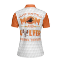 Golf I Have Two Titles Short Sleeve Women Polo Shirt Orange Leopard Golf Shirt For Ladies Gift For Golf Mom - 2