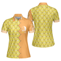 Golf Is Fore Girls Short Sleeve Women Polo Shirt Yellow Argyle Pattern Golf Polo Shirt Cool Golf Gift For Women - 1