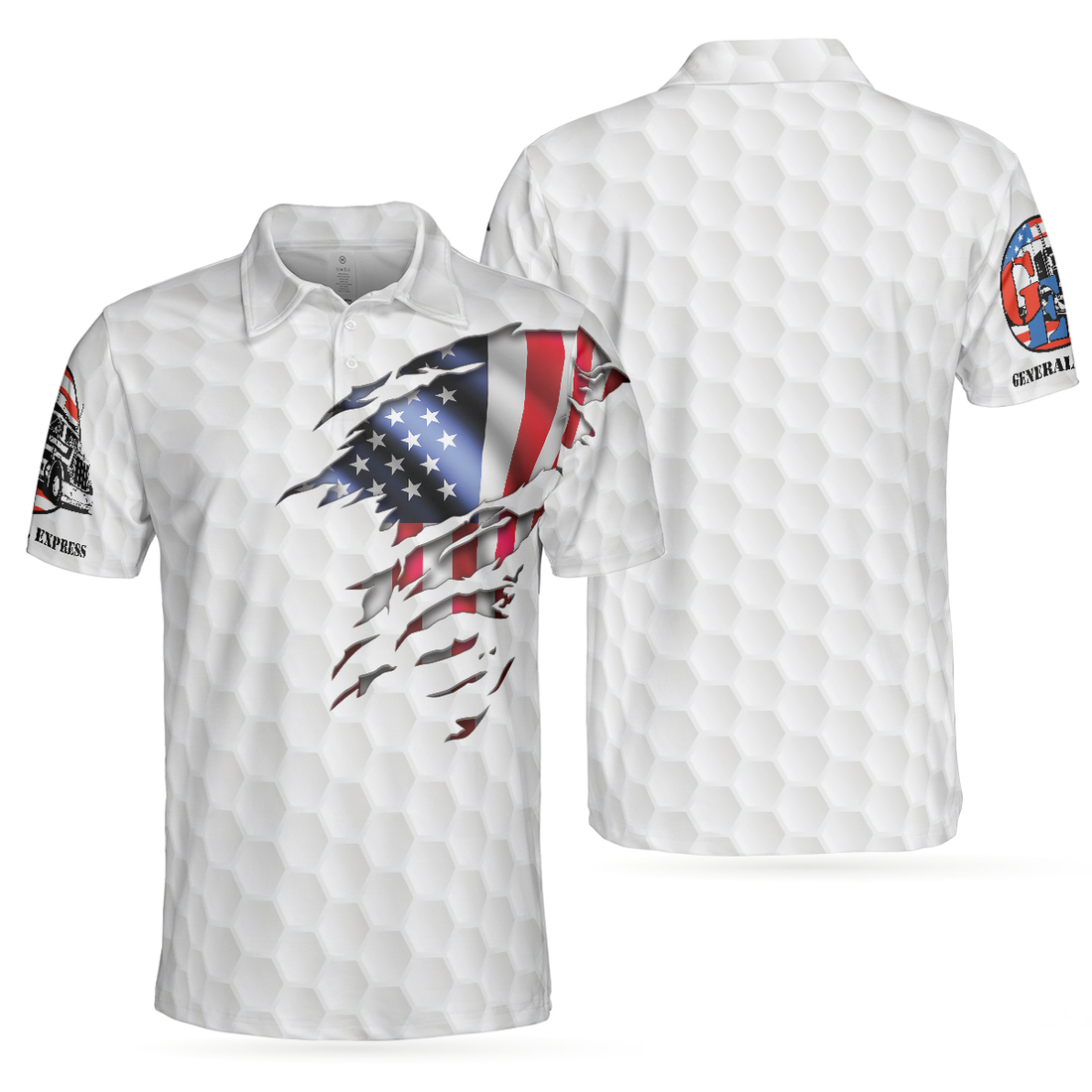 GE Golf American Flag Polo Shirt - 1