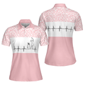 Pink Golfbeat Leopard Golf Short Sleeve Women Polo Shirt - 1