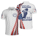 The Day I Stop Golfing Polo Shirt Golf Pattern Skeleton Golfer American Flag Polo Shirt Best Golf Shirt For Men - 1