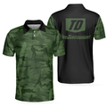 Green Camouflage Fisherman Silhouette Custom Polo Shirt - 1