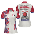 I Go Bowling Because I Like It Short Sleeve Women Polo Shirt Argyle Pattern Polo Style Bowling Shirt For Ladies - 1