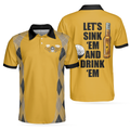 Lets Sink Em And Drink Em Golf Polo Shirt Plaid Pattern Golf Beer Polo Golf Gift Idea For Beer Lovers - 1