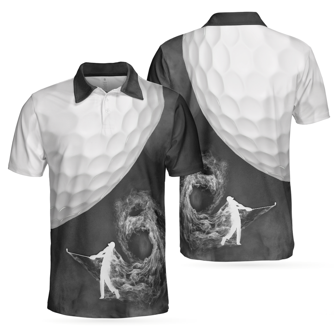 Golf Ball And Golfer With Smoke Golf Polo Shirt Smoke Golf Player Polo Shirt Best Golf Shirt For Men - 1