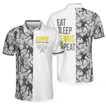 Eat Sleep Tennis Repeat Polo Shirt Tennis Shirt For Male Players Best Tennis Themed Polo Shirt - 1