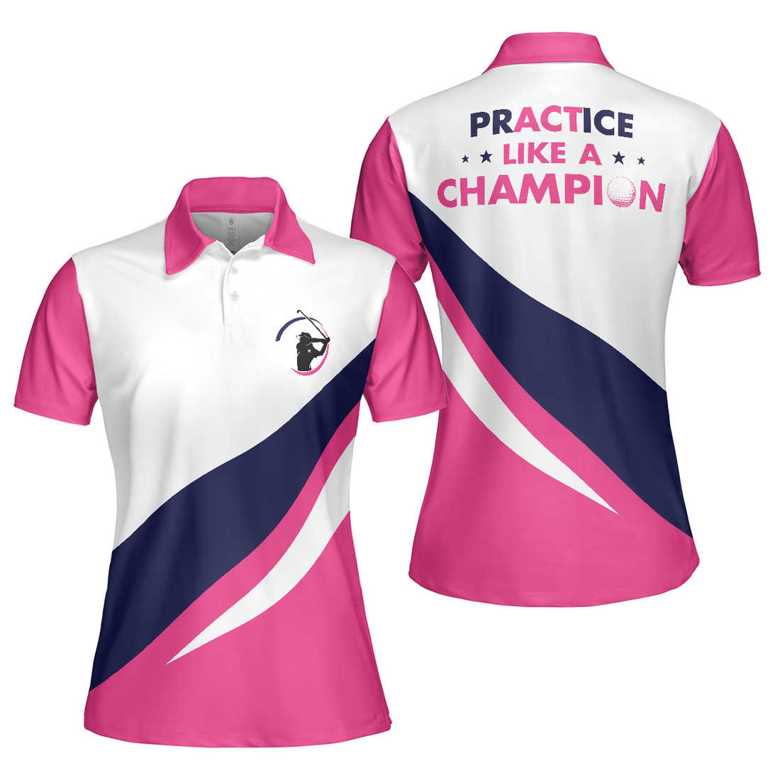 Practice Like A Champion Short Sleeve Women Polo Shirt Golf Shirt For Ladies - 1