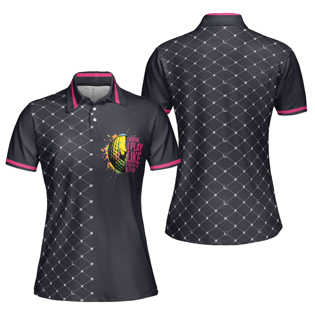 Play Like A Girl Golf Women Shirt V1 Short Sleeve Women Polo Shirt - 1