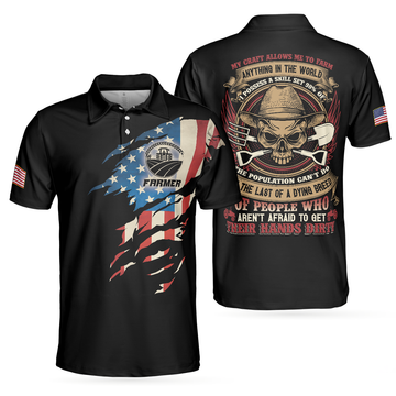 Farmer My Craft Allows Me To Farm Anything Polo Shirt American Flag Farmer Shirt For Men - 1