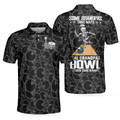Real Grandpas Bowl Polo Shirt Black Ball Pattern Bowling Polo Shirt Funny Bowling Shirt With Sayings - 1