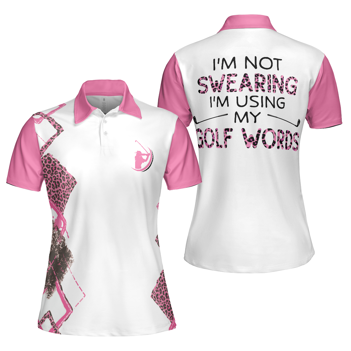 Im Not Swearing Im Using My Golf Words Golf Short Sleeve Women Polo Shirt Cool Gift For Female Golfers - 1