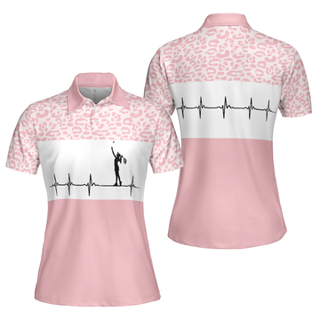 Pink Tennis Leopard Short Sleeve Women Polo Shirt Best Women Tennis Shirt Leopard Pattern Tennis Shirt For Female Players - 1