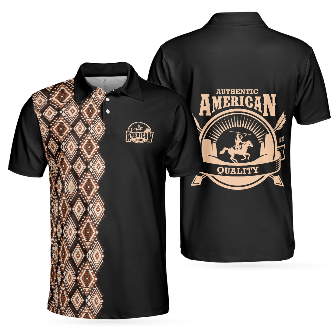 American Indian Polo Shirt Navajo Pattern Shirt For Men And Women American Themed Polo Style Shirt - 1