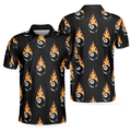 Flaming Billiard 8 Ball Polo Shirt Basic Billiards Shirt Design For Men Gift Idea For Billiards Lovers - 1