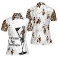 Watch Me Slay These Holes Panther Skin Pattern Short Sleeve Women Polo Shirt - 1