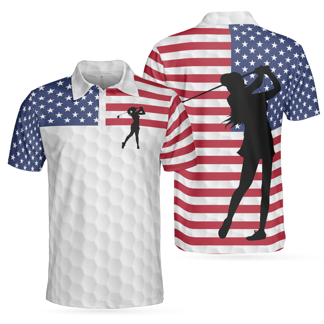 Premium American Golfer Female Ver Short Sleeve Polo Shirt Polo Shirts For Men And Women - 1