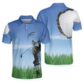 Swing Polo Shirt Blue Golf Ball Pattern Polo Shirt For Golfers Best Golf Polo Shirt For Hot Weather - 1