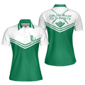 I Play Pool Like A Girl Try To Keep Up Short Sleeve Women Polo Shirt White And Green Billiards Shirt For Ladies - 1