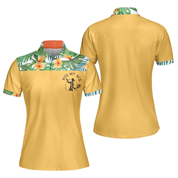 Kiss My Ace Floral Tennis Shirt For Women Short Sleeve Women Polo Shirt - 1