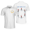 Golf Swing Life Cycle White Golf Polo Shirt Best Golf Shirt For Men - 1