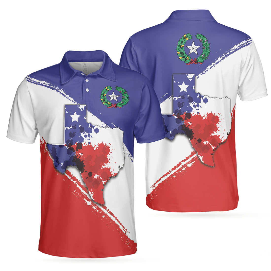 Texas Flag All Over Print Polo Shirt For Golf Texas Map And Flag Polo Shirt Texas Proud Shirt For Men - 1