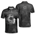 Golfer On Smoke Background Polo Shirt Black Smoke Golfing Polo Shirt Best Golf Shirt For Men - 1