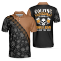 Golf Bourbon Polo Shirt Funny Drinking Golf Shirt With Sayings Skull Plaid Pattern Golf Shirt For Male - 1