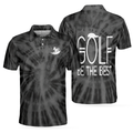 Golf Be The Best Golf Polo Shirt Black Tie Dye Golf Shirt For Men - 1