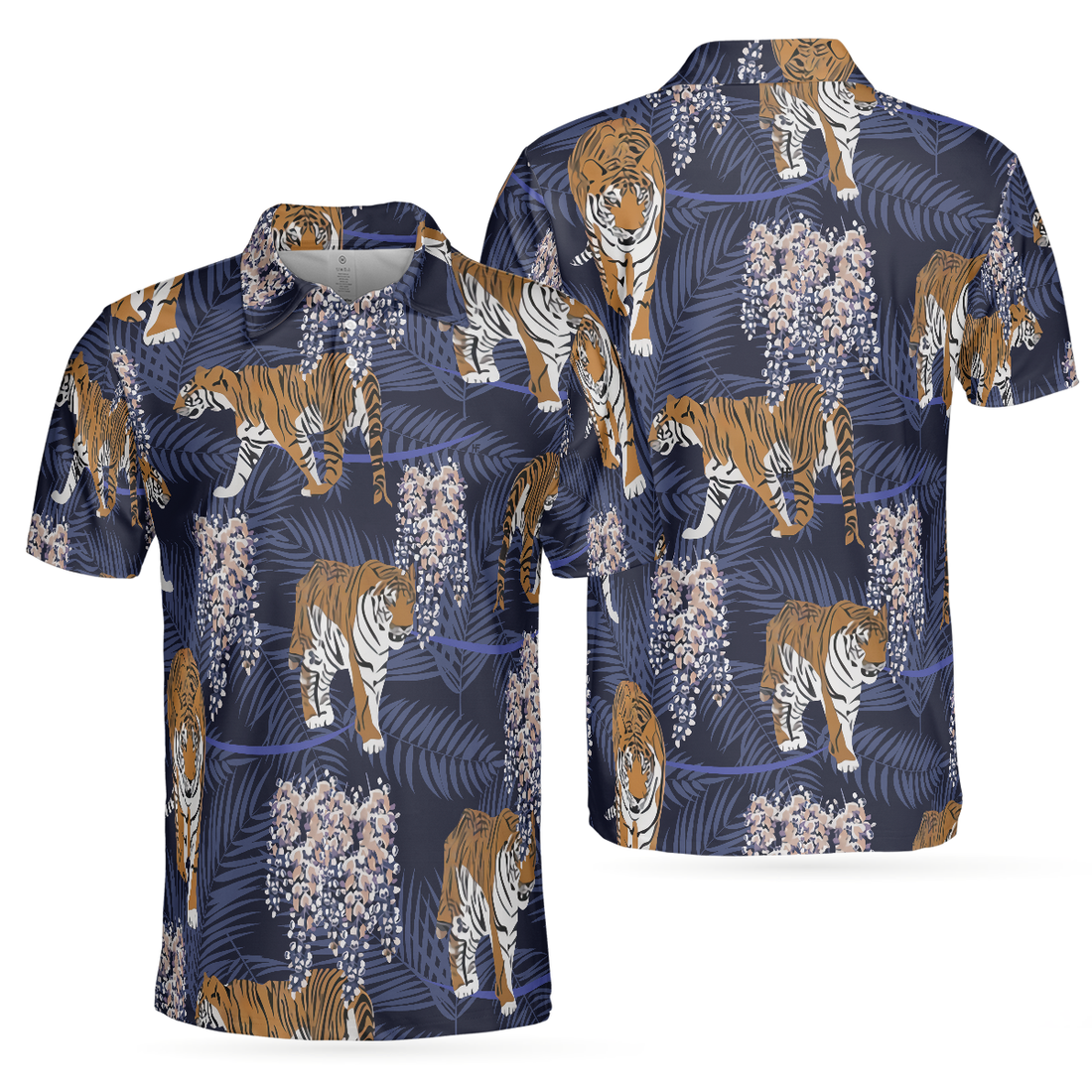 Tiger  Tropical Leaves Tiger Polo Shirt For Men Tropical Tiger Shirt Short Sleeve Gift For Tiger Lover - 1