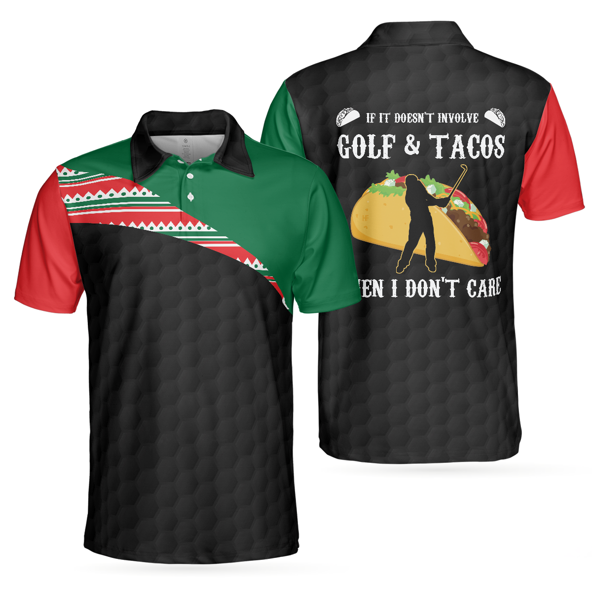 If It Doesnt Involve Golf  Tacos Then I Dont Care Polo Shirt Funny Golf Sayings Shirt For Golfers - 1