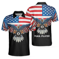 Billiards American Eagle Polo Shirt Cool American Flag Billiards Shirt For Men Best Billiards Gift Idea - 1