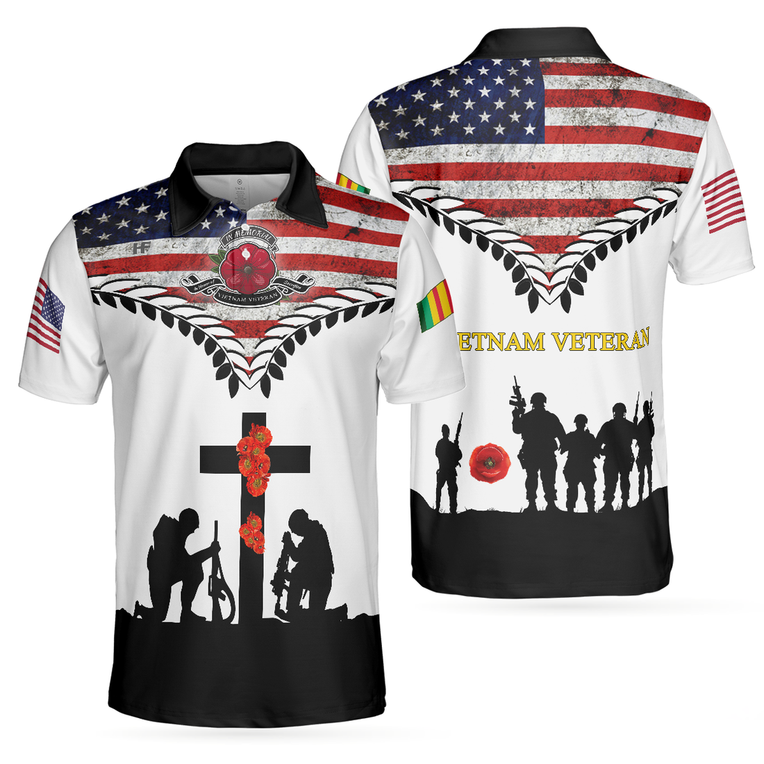 Vietnam Veteran Polo Shirt American Flag Veteran Shirt Design Thoughtful Gift For Vietnam Veterans - 1