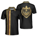 Luxury Baroque Pattern Eagle Badge Golf Polo Shirt Golden Greek Key Pattern Polo Shirt Best Golf Shirt For Men - 1