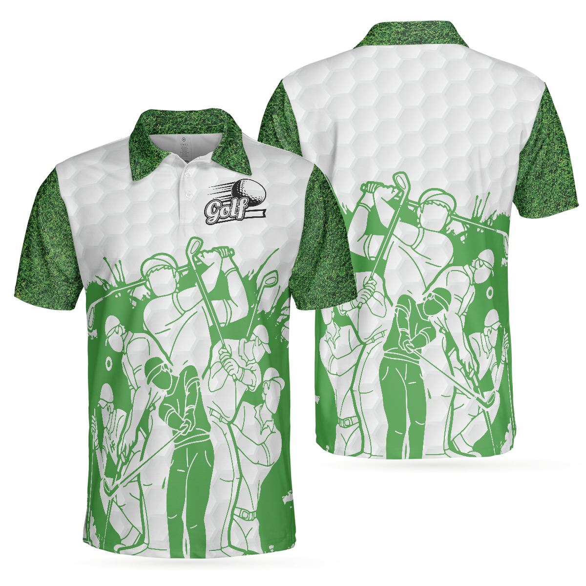 King Of The Green Golf Polo Shirt White And Green Golf Shirt For Men Cool Gift For Golfers - 1