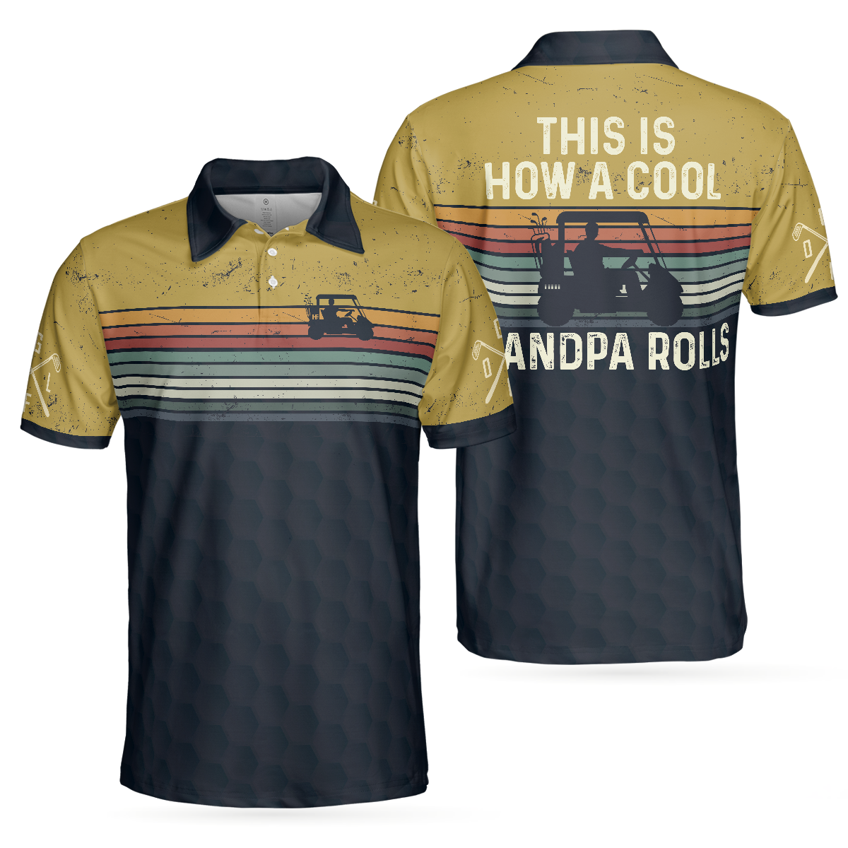 This Is How A Cool Grandpa Rolls Golf Polo Shirt Striped Shirt For Men Cool Golf Gift For Golfers - 1