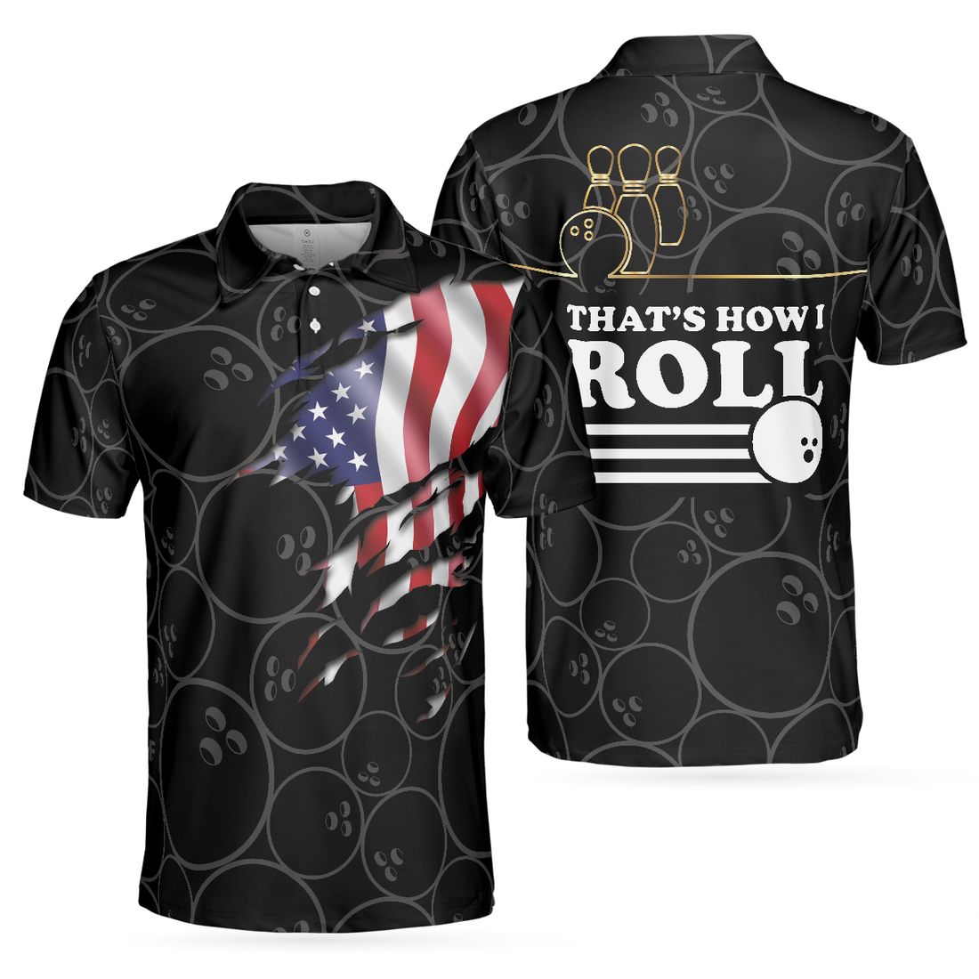 Thats How I Roll Bowling Shirt For Men Polo Shirt American Flag Bowling Shirt For Male Bowlers - 1