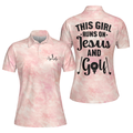 This Girl Runs On Jesus And Golf Short Sleeve Women Polo Shirt - 1