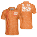 No One Fights Alone MS Awareness Polo Shirt Multiple Sclerosis Awareness Ribbon Polo Shirt MS Awareness Shirt For Men - 1