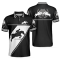 Put Your Fun On Your Saddle Horse Riding Polo Shirt Black And White Horse Riding Shirt For Men - 1