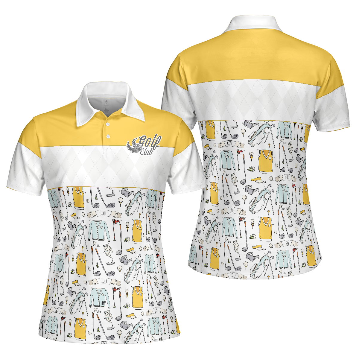 Golf Life In Yellow Short Sleeve Women Polo Shirt - 1