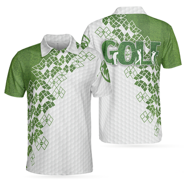 Elegant Golf In Green Golf Polo Shirt White And Green Golf Shirt For Men Unique Gift For Golfers - 1