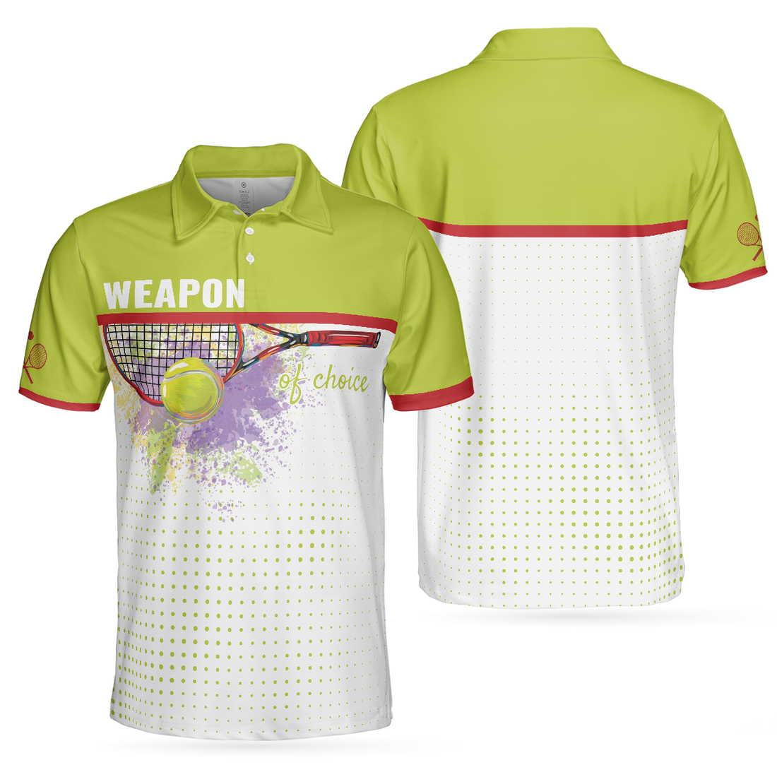 Weapon Of Choice Short Sleeve Polo Shirt Tennis Racket Hit The Ball Polo Shirt Best Golf Shirt For Men - 1